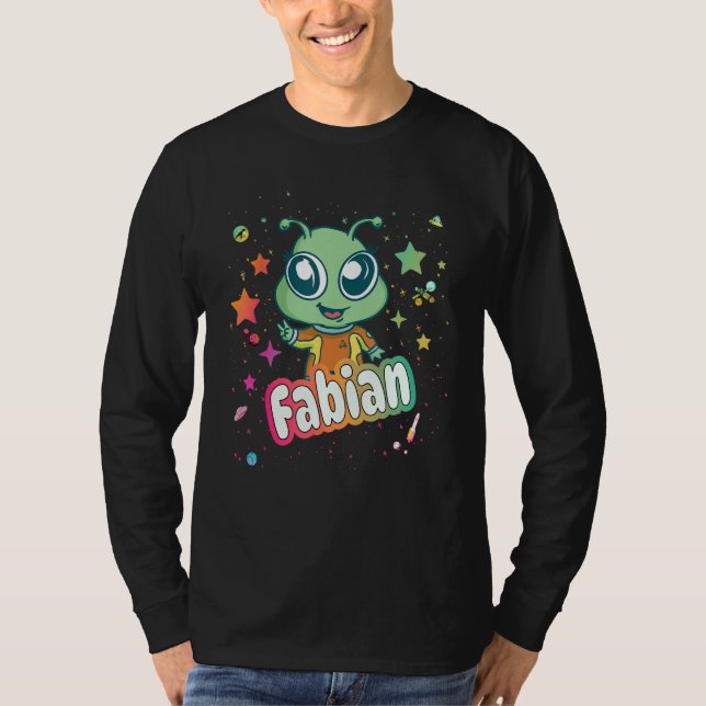 FABIAN - Cute Boy Name with cute Alien T-Shirt (Front)