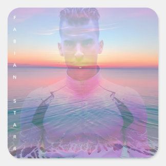 Fabian Starr Digital Love Fan Button Square Sticker