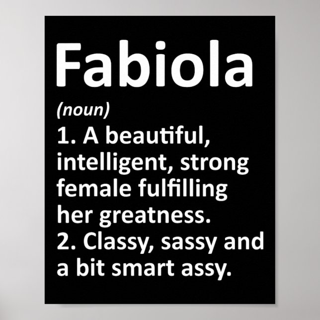 Fabiola Definition Personalized Name Funny Christm Poster (Front)