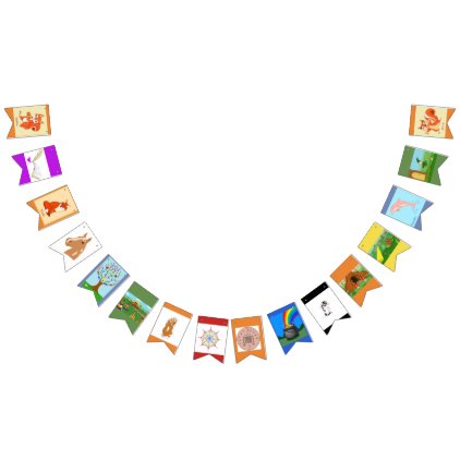 Fable Animals Bunting Flags