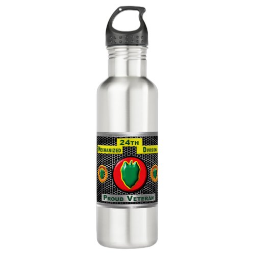 Fabled 24th Mechanized Infantry Division Stainless Steel Water Bottle