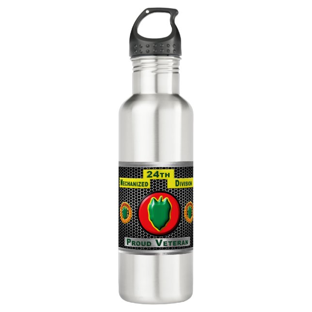 Fabled 24th Mechanized Infantry Division Stainless Steel Water Bottle (Front)
