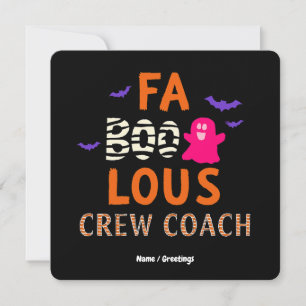 Faboolous Crew Coach Halloween Party Ghost Funny Invitation
