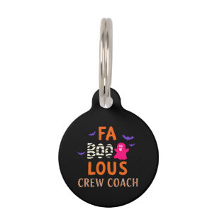 Faboolous Crew Coach Halloween Party Ghost Funny Pet ID Tag