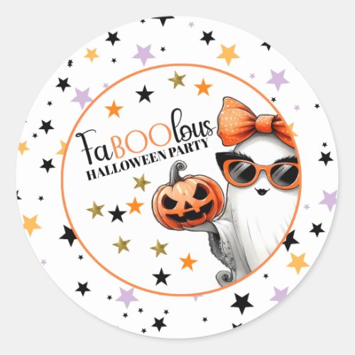 FaBOOlous Halloween Party Classic Round Sticker