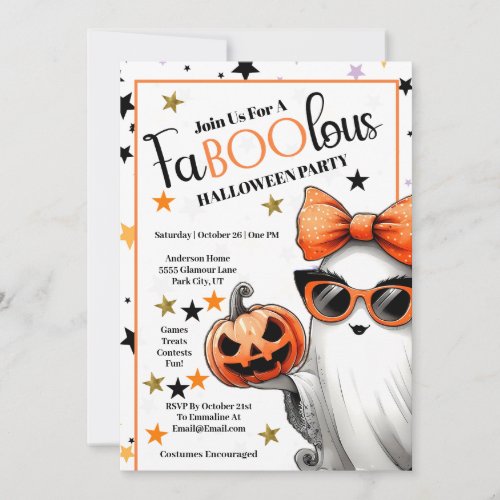 FaBOOlous Halloween Party Invitation