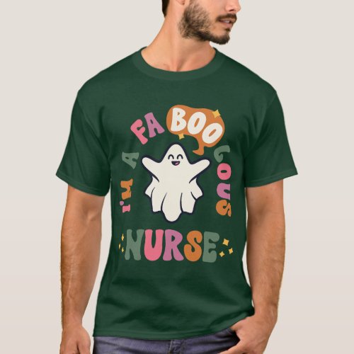 Faboolous Nurse Halloween RN Vintage Retro Ghost H T_Shirt