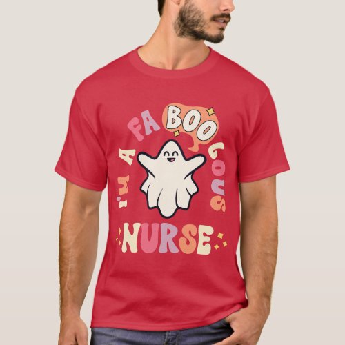 Faboolous Nurse Halloween RN Vintage Retro Ghost H T_Shirt