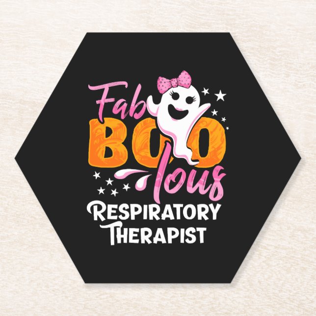 Faboolous Respiratory Therapist Halloween Paper Coaster (Front)