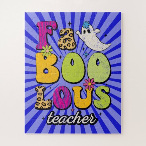 Faboolous Teacher Cute Leopard Halloween Costume Jigsaw Puzzle