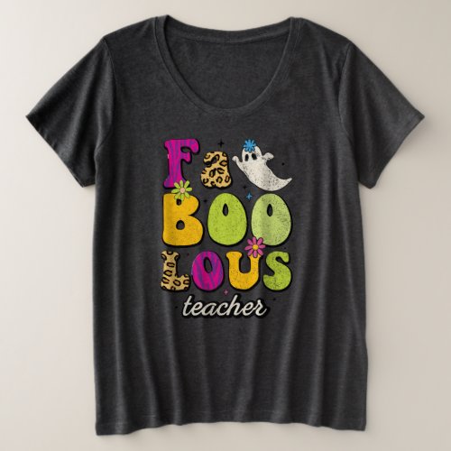 Faboolous Teacher Cute Leopard Halloween Costume Plus Size T_Shirt