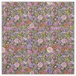 FABRIC ABSTRACT CIRCLE FLOWERS PINK GREEN DK LINES
