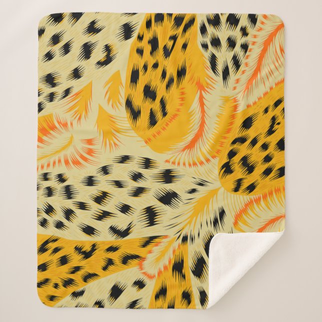 fabric abstract mixed animal skin texture backgrou sherpa blanket (Front)