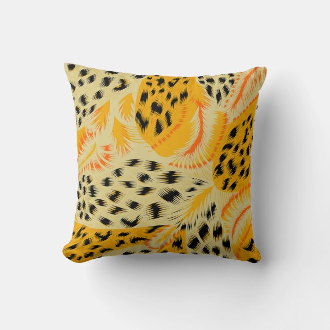 fabric abstract mixed animal skin texture backgrou throw pillow (Front)