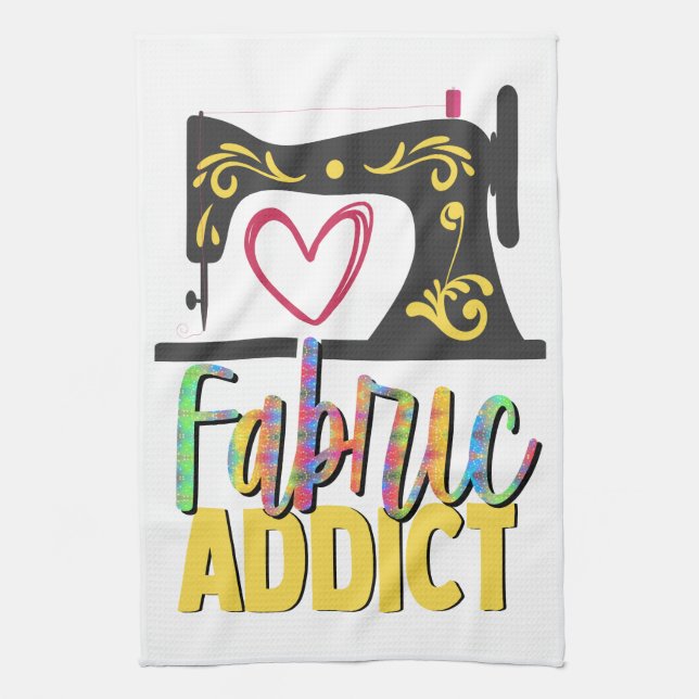 Fabric Addict Sewing Machine  Kitchen Towel (Vertical)