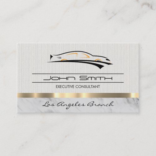 Fabric and Marble with Metallic Trim Business Card