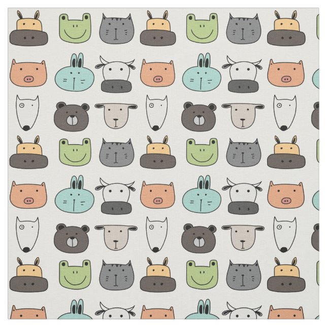 Fabric - Animal Faces (Swatch)