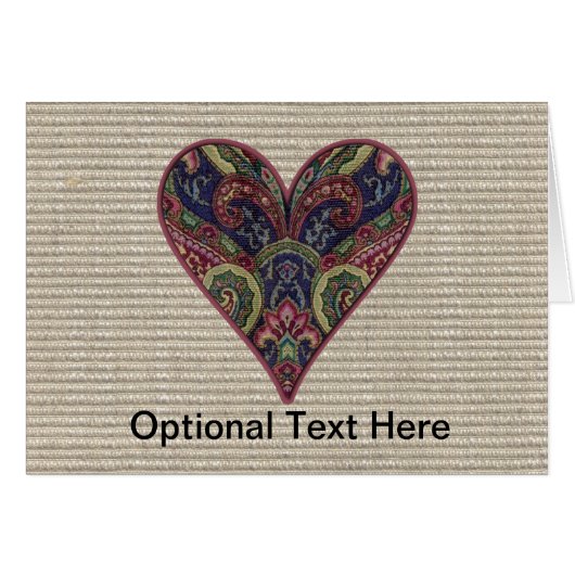 Fabric Applique Heart Collage Cards (Front Horizontal)