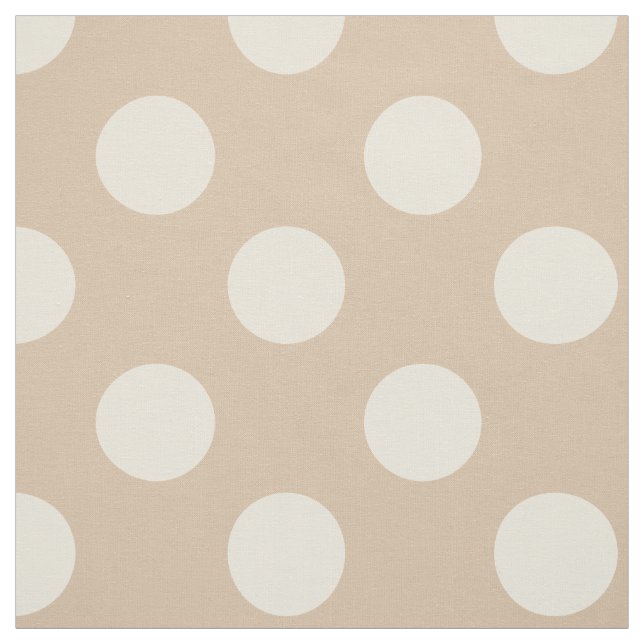 Fabric: Beige & white polka dots Fabric (Swatch)
