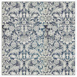 Fabric- Blue and White Art Nouveau Pattern Fabric