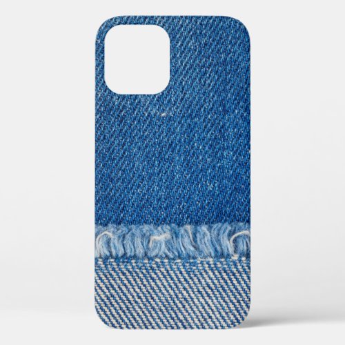 Fabric Blue Jeans Background Denim texture iPhone 12 Case