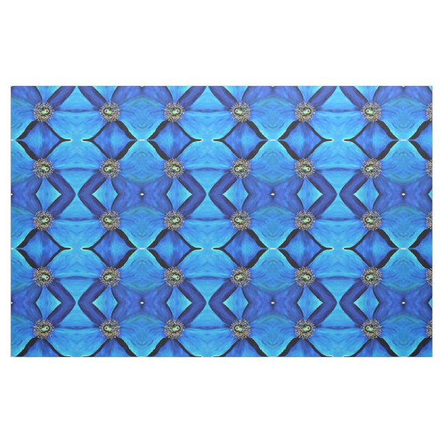 Fabric - Blue Poppy Abstract (Fat Quarter)