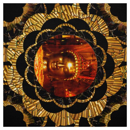 Fabric | Buddha Black and Gold Mandala Pattern