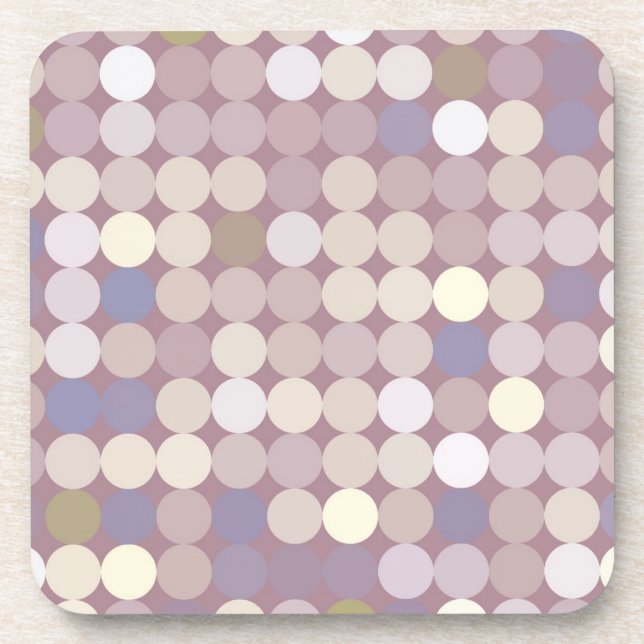 Fabric circles abstract pattern drink coaster (Front)