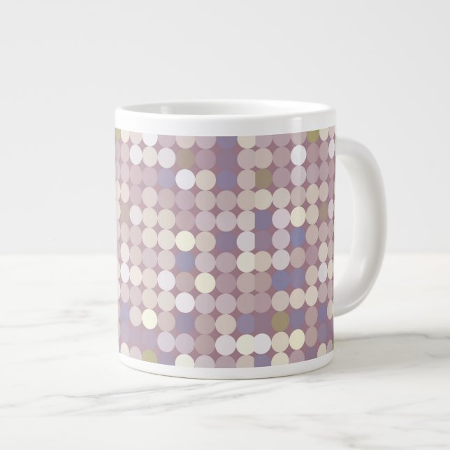 Fabric circles abstract pattern giant coffee mug (Front Right)