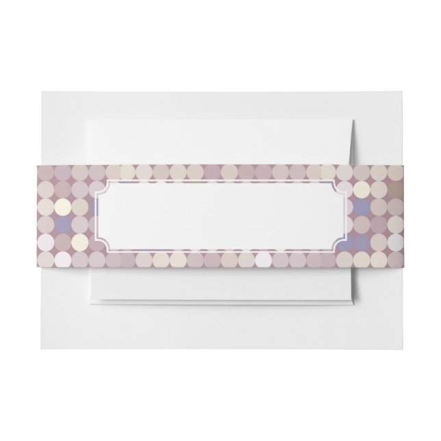 Fabric circles abstract pattern invitation belly band (Front Example)
