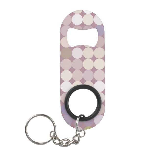 Fabric circles abstract pattern keychain bottle opener (Front)