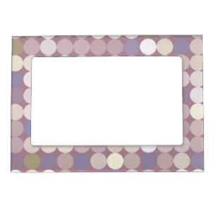 Fabric circles abstract pattern magnetic photo frame
