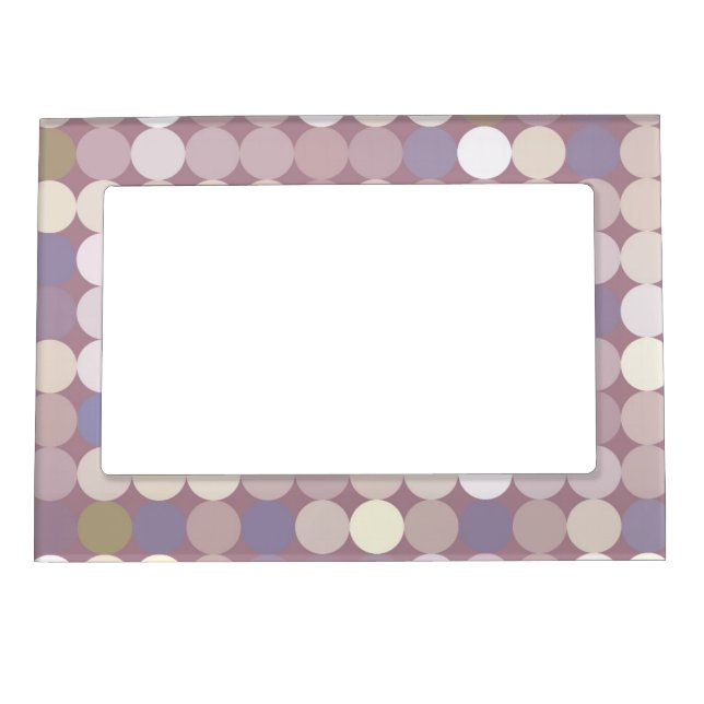 Fabric circles abstract pattern magnetic photo frame (Front)