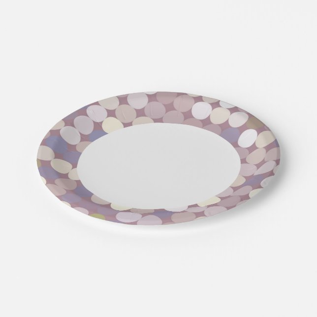 Fabric circles abstract pattern paper plates (Angled)