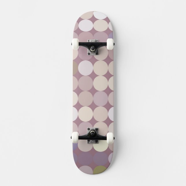 Fabric circles abstract pattern skateboard deck (Front)