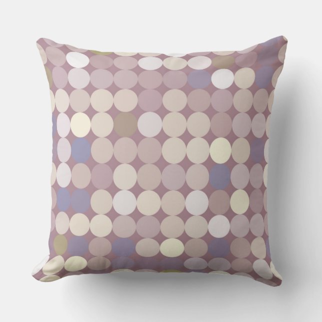 Fabric circles abstract pattern throw pillow (Front)
