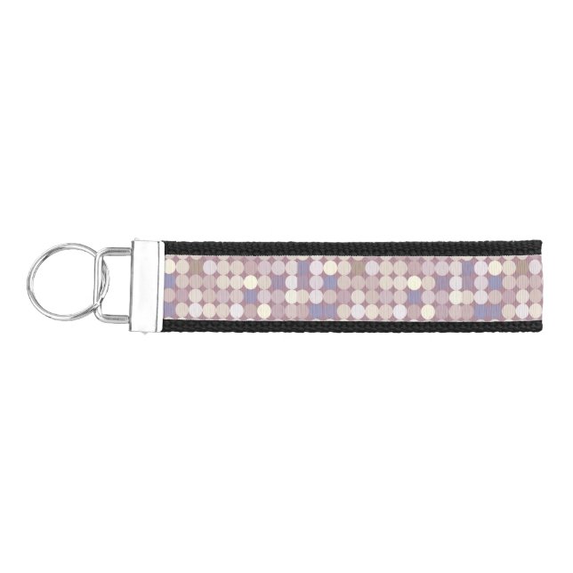 Fabric circles abstract pattern wrist keychain (Keys on Left)