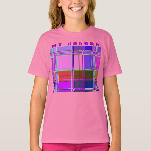 Fabric Cloth Colors Squares T-Shirt (Front)