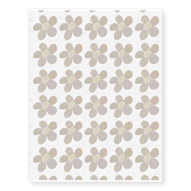 Fabric Cutout Flower Collage Temporary Tattoos (Front)