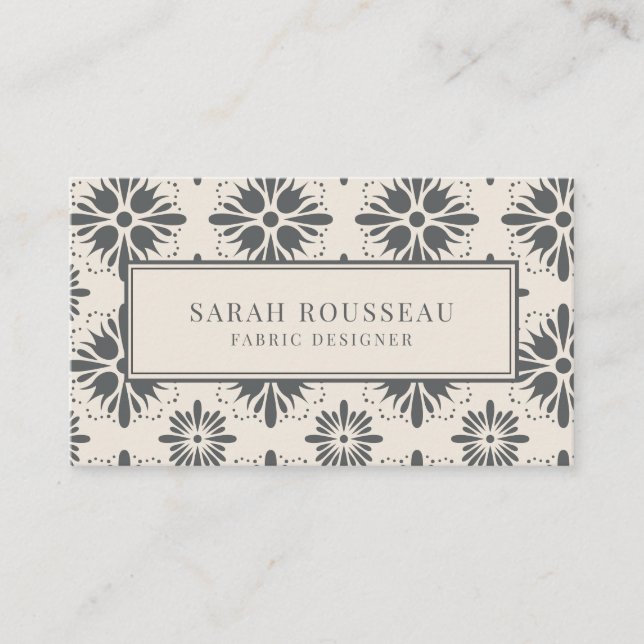 Fabric Designer Decorative Pattern Business Card (Front)