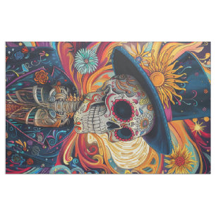 Fabric Fat Quarter Sugar Skull Day of the Dead 