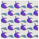 Fabric featuring blue and purple mermaid tail