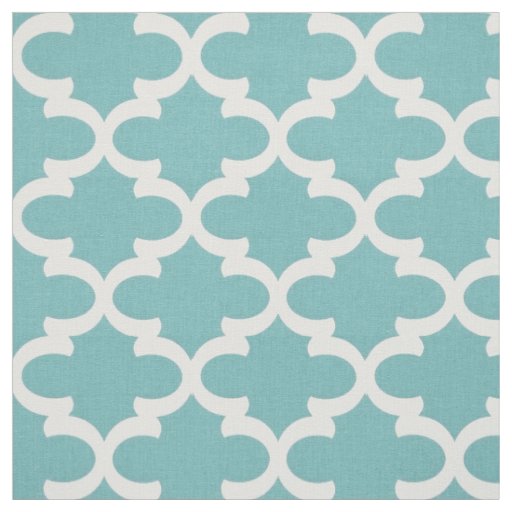Fabric - Geometric Blue & White Pattern
