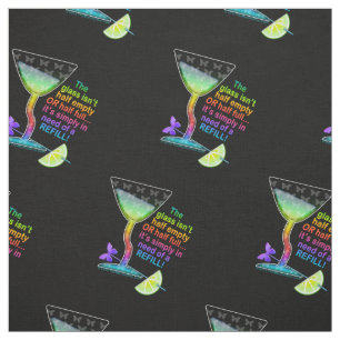 FABRIC - GLASS HALF FULL, Cocktail Humor