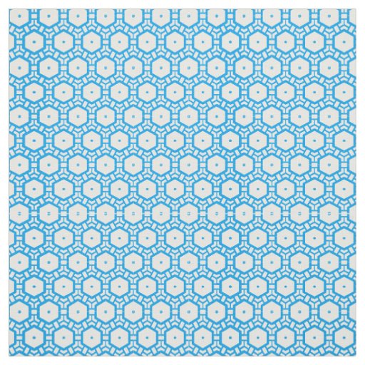 Fabric - Hexagon Pattern uin Blue and White