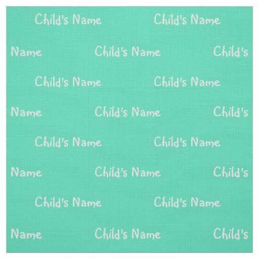 Fabric in Spearmint Green with Name HAMbyWG