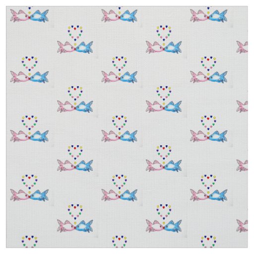 Fabric: "Kissing Fish" with Hearts Fabric