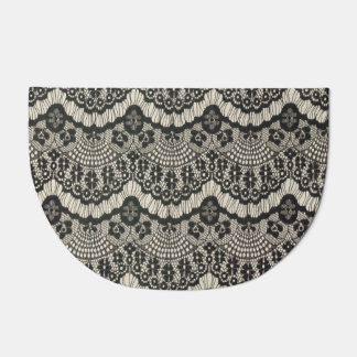 Fabric Lace Ornament on White. Doormat