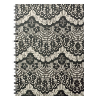 Fabric Lace Ornament on White. Notebook