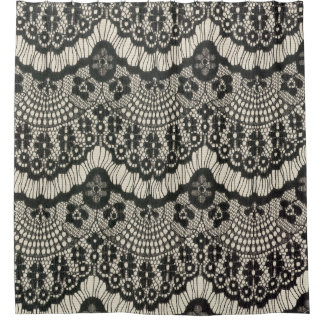 Fabric Lace Ornament on White. Shower Curtain